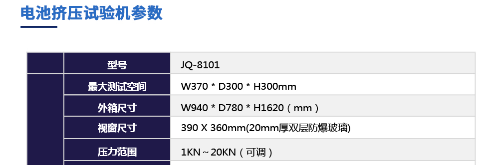 電池?cái)D壓試驗(yàn)機(jī)產(chǎn)品參數(shù)